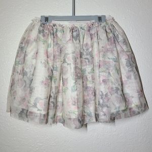 Flower Print Tule Skirt